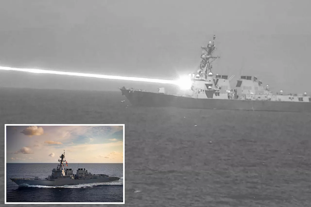 US Navy Fires Drone-Destroying Laser Weapon from Warship