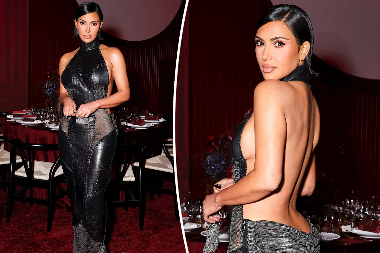 Kim Kardashian shows some skin in dangerously low-backed gown at red carpet gala