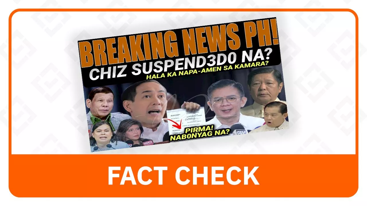 FACT CHECK: Chiz Escudero not suspended from Senate