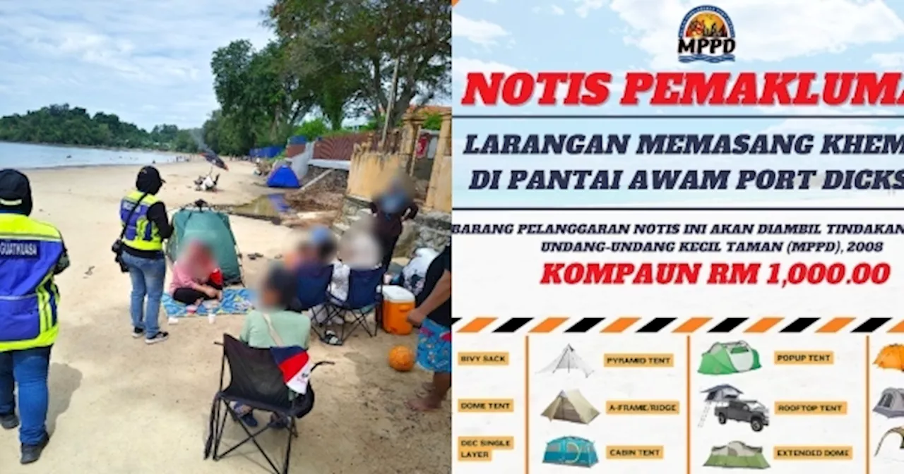 Dah Tak Boleh Berkhemah Di Pantai Teluk Kemang, Ramai Tak Puas Hati Dengan Keputusan MPPD