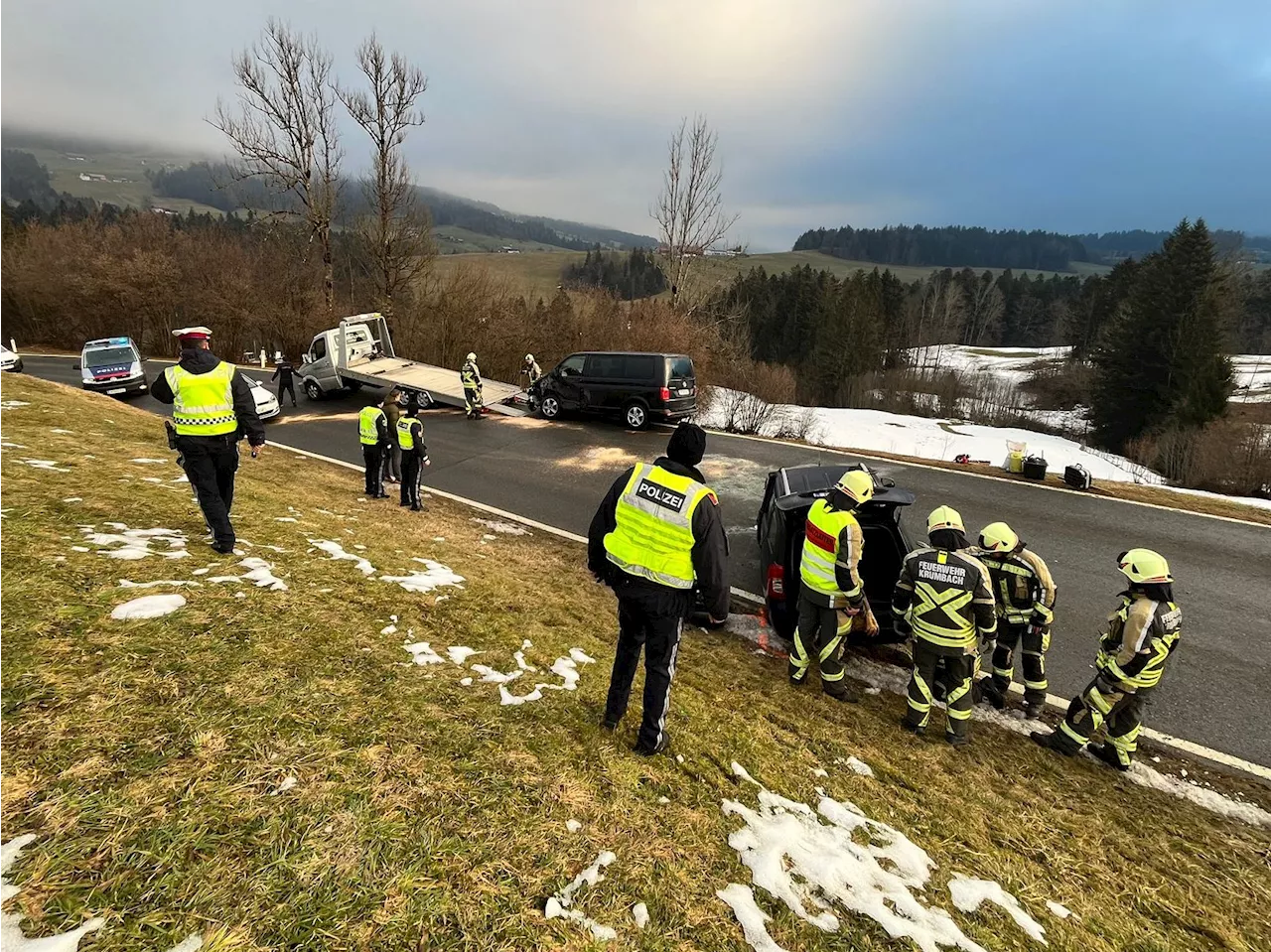 Unfall in Krumbach - Vorderwälder Straße gesperrt