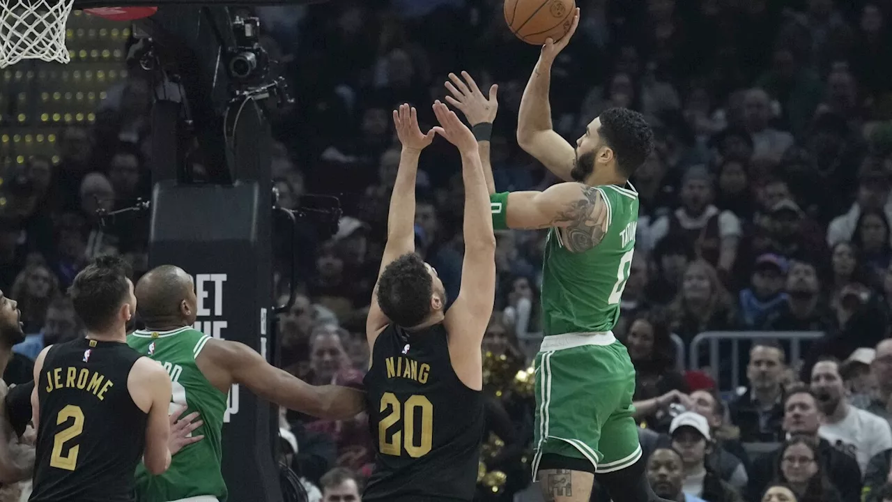 Jayson Tatum scores 22, Celtics hold off Cavaliers 112-105 in matchup of Eastern Conference's best