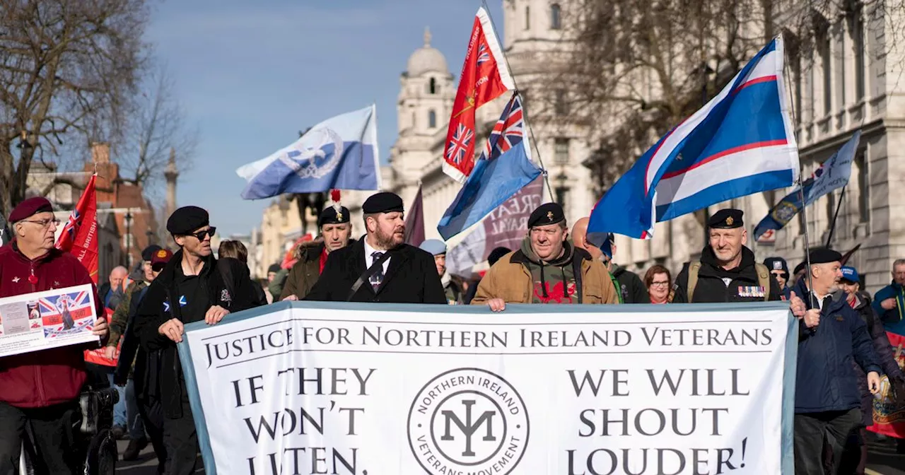 British Army veterans of Northern Ireland Troubles march on Westminster