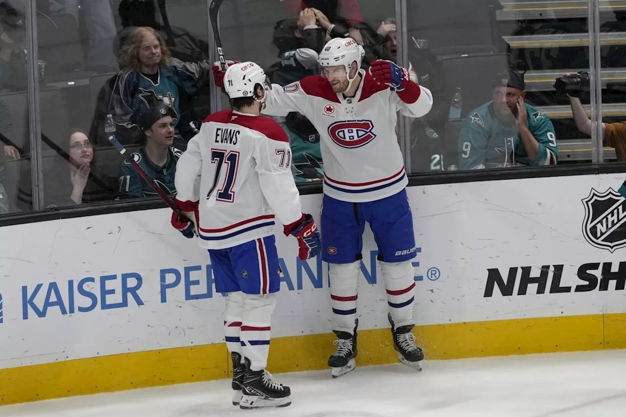 Armia scores late short-handed goal to help Canadiens beat Sharks 4-3