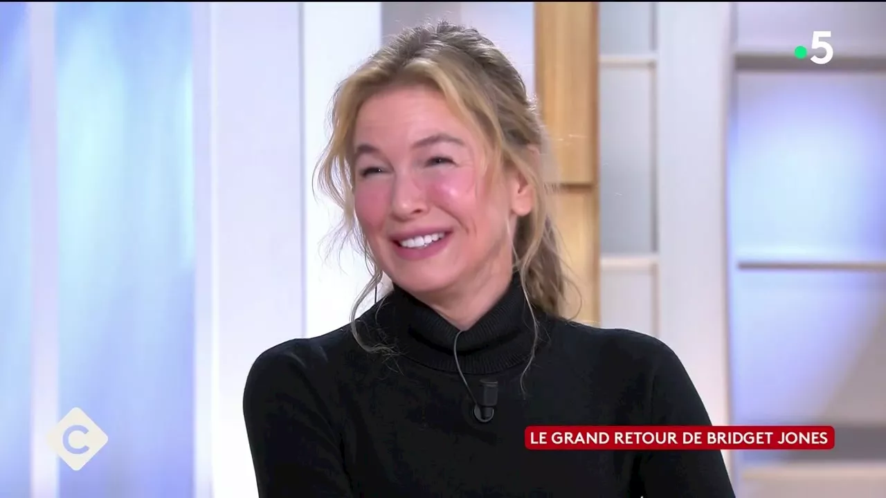 Renée Zellweger sur le plateau de C à vous pour parler Bridget Jones : Folle de lui