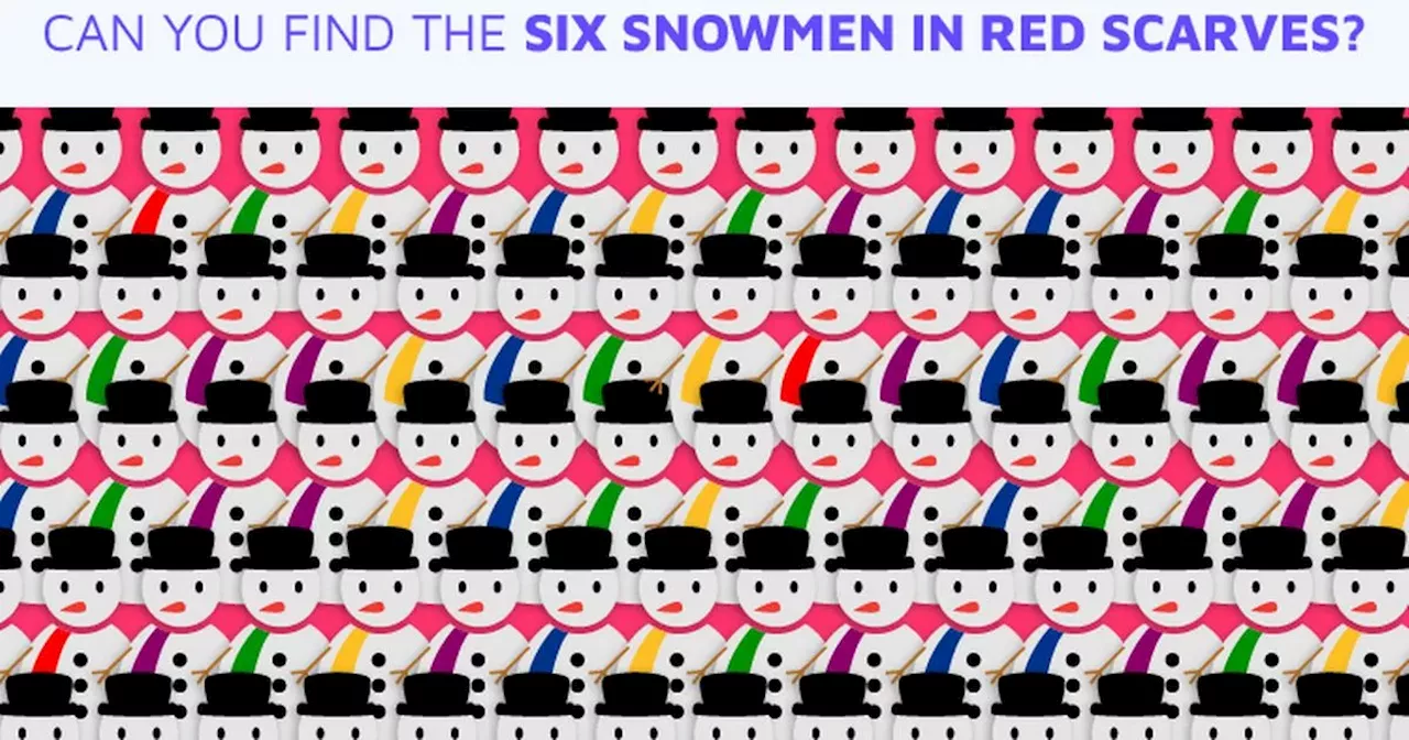 Can You Spot the Six Snowmen in Red Scarves?