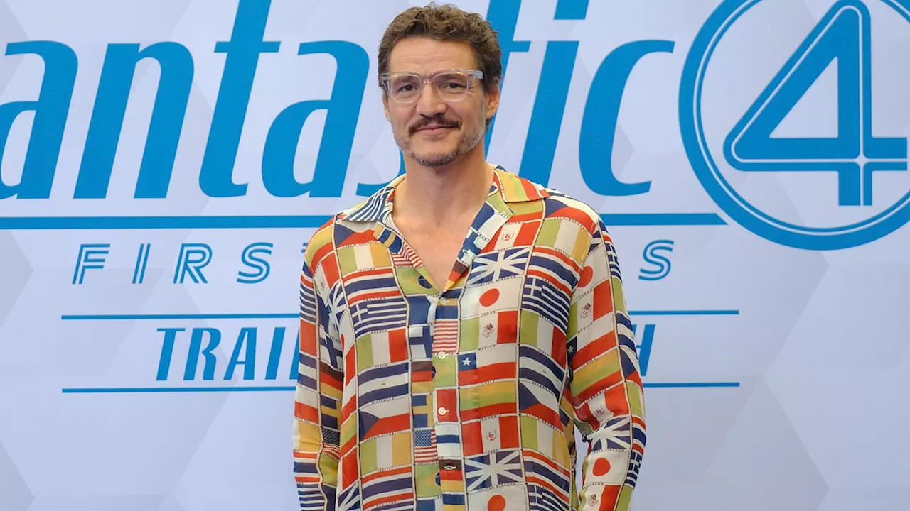 Pedro Pascal steps out in a very colorful ensemble while debuting the Fantastic Four: First Steps...