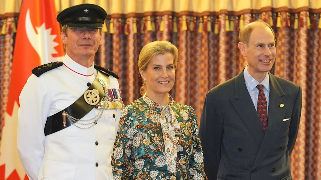 Prince Edward and Sophie, Duchess of Edinburgh, appear in bright spirits as they kick off their...