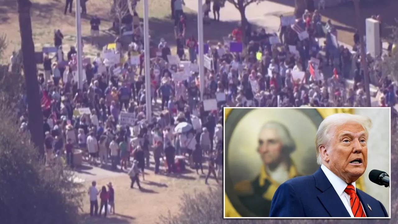 Protesters gather in Phoenix as part of nationwide opposition to Trump policies