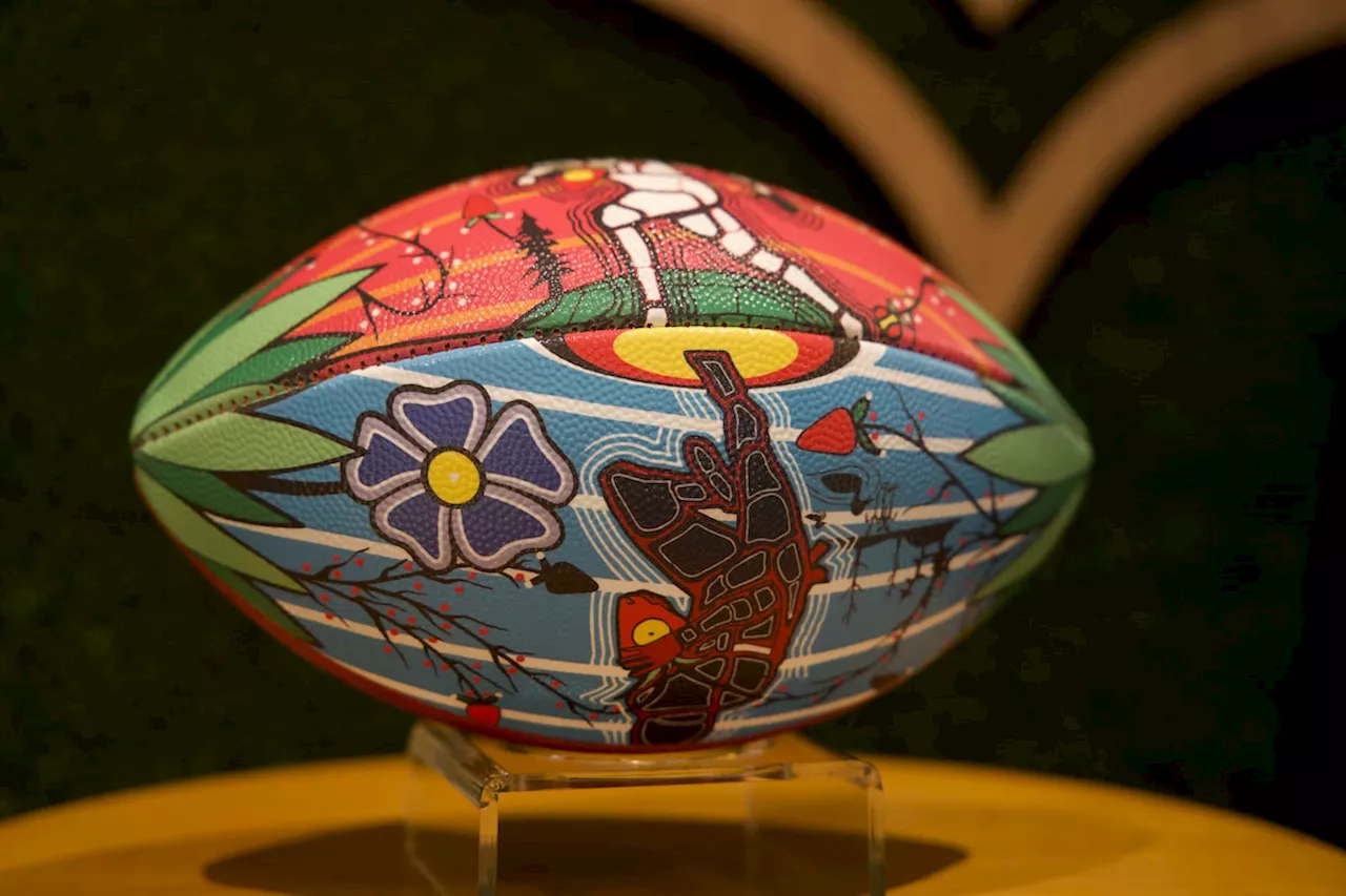 Ontario artist's Super Bowl football design celebrates Indigenous culture