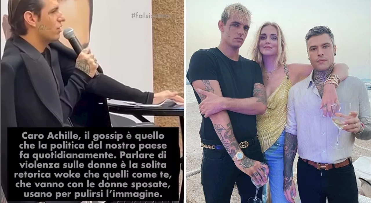 Corona replica ad Achille Lauro (e difende Fedez): «Violenza sulle donne? Retorica usata da quelli come te che