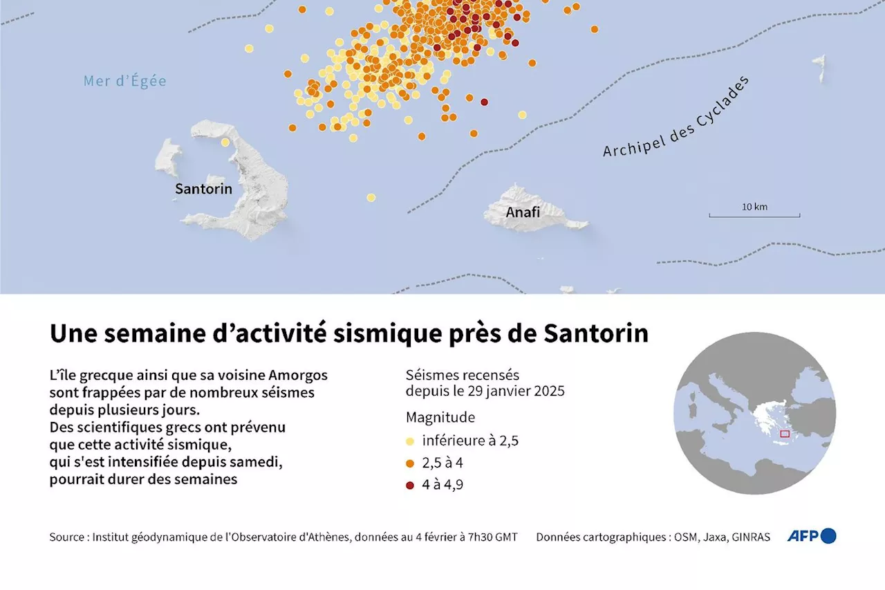 «Nous n'avons pas peur» des séismes: la résilience de l'île grecque de Santorin