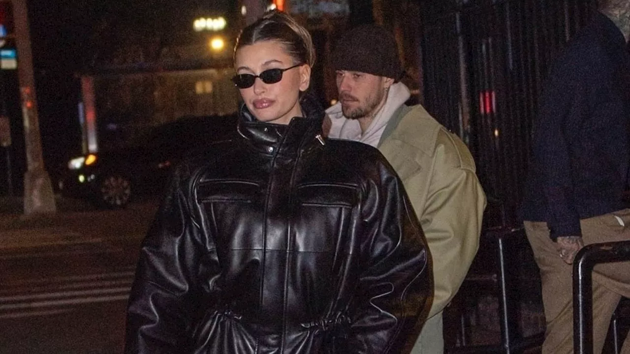 Hailey Bieber and Justin Bieber Coordinate in Chic Winter Looks at The Corner Store