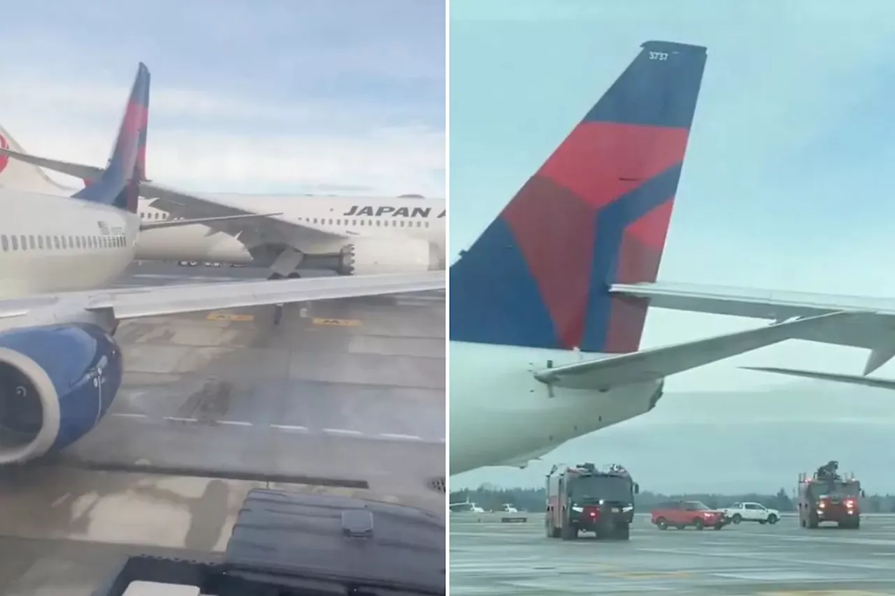 Japan Airlines plane strikes parked Delta jet at Seattle airport in 'scary' moment