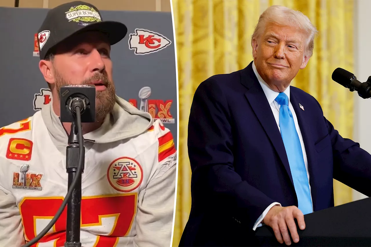 Travis Kelce Welcomes President Trump to Super Bowl LIX