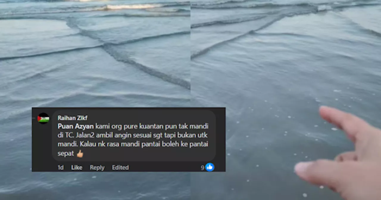 Woman Spots Rare 'Cross Sea' Phenomenon While Swimming at Kuantan Beach