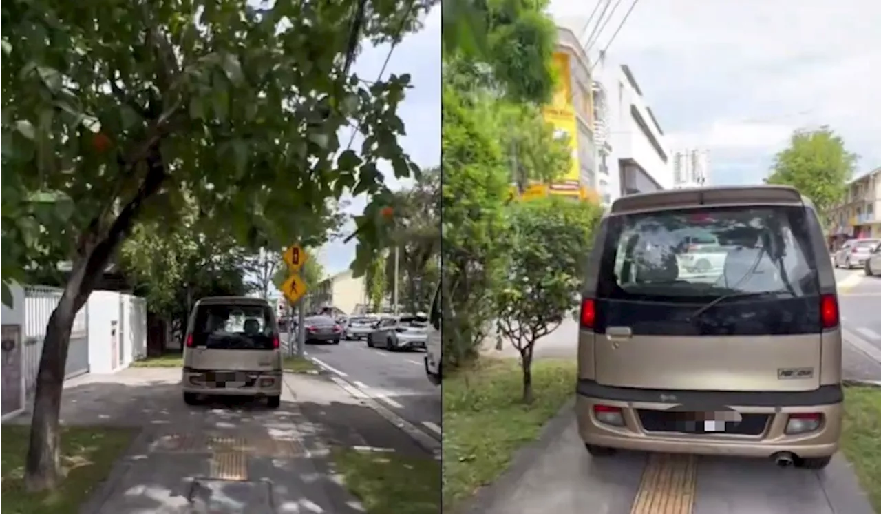 Kenari Driver Caught Driving on Pedestrian Walkway in Penang