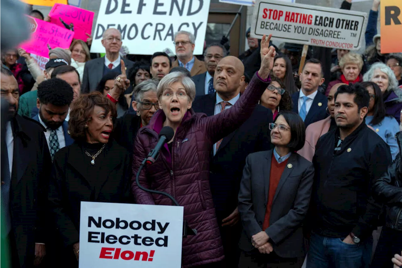 Warren leads protest against Elon Musk at U.S. Treasury, vows to 'fight back'