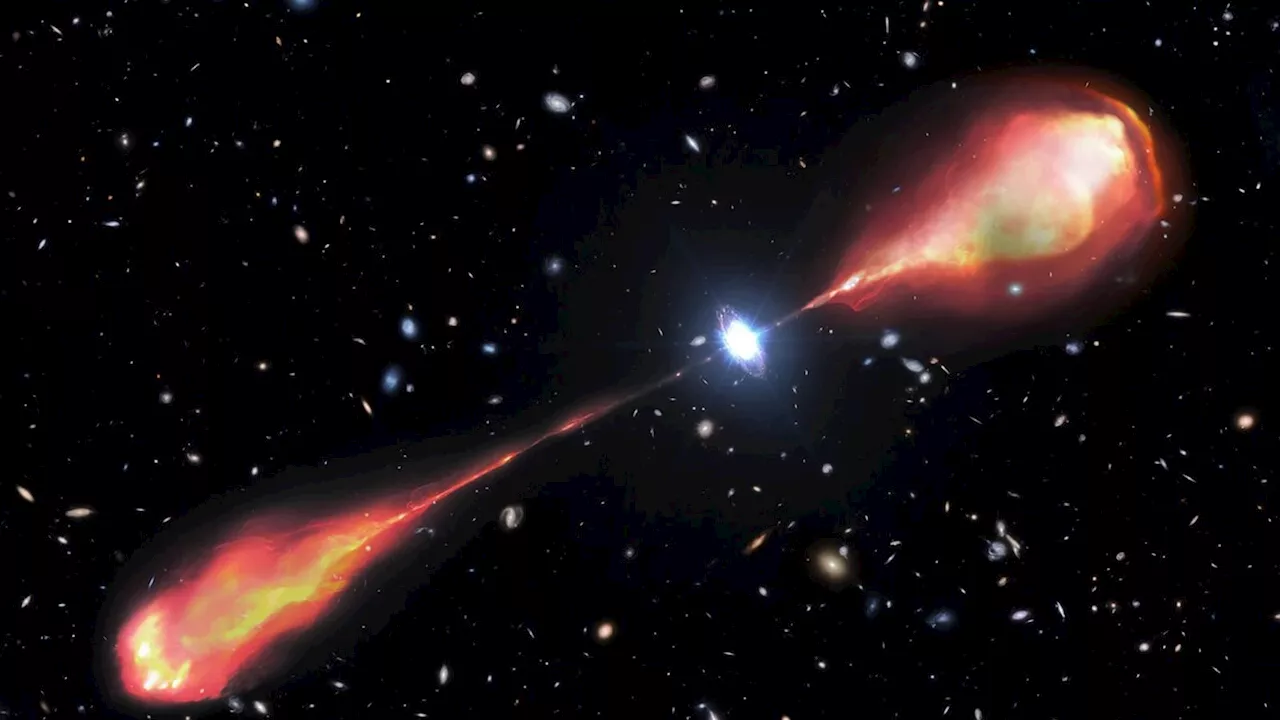 Monster Radio Jet Found Streaming From Early Universe Quasar