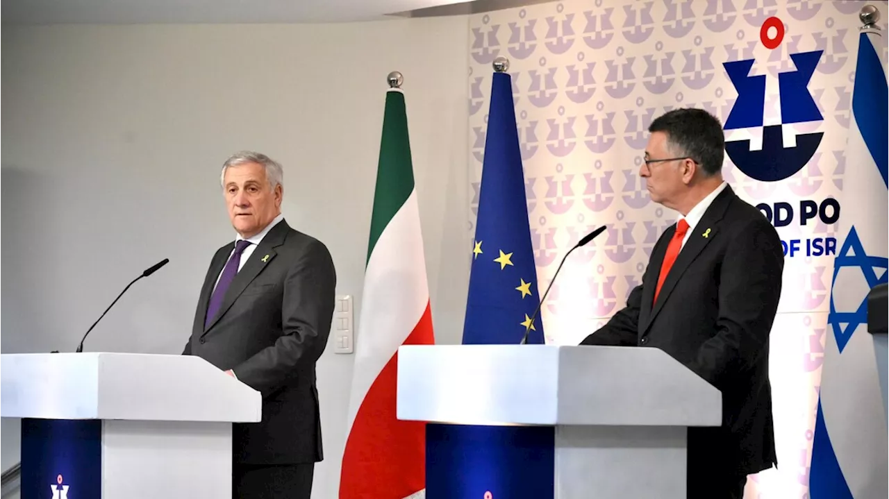 Tajani in Israele, '2 Stati, altre idee sbagliate'