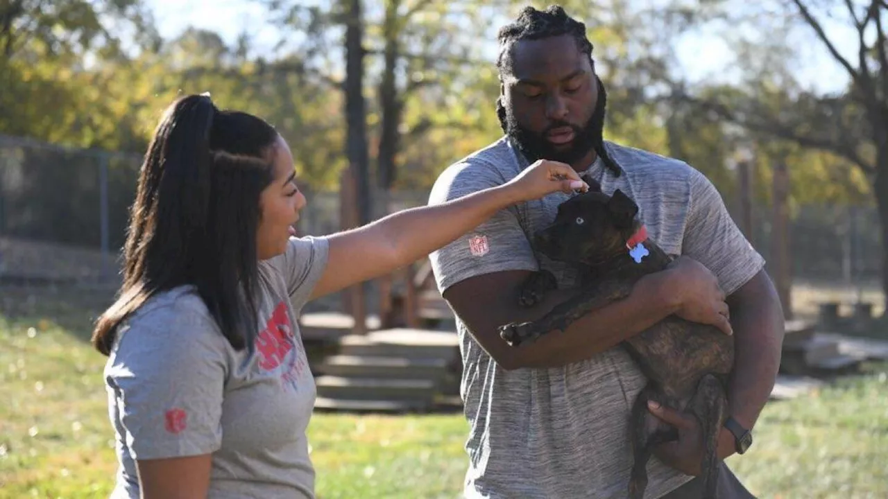 Kansas City Chiefs Tackle Trains Puppy for Puppy Bowl