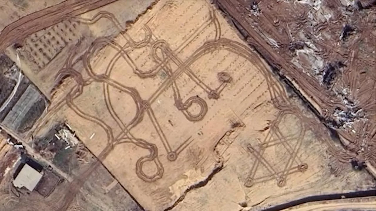 If you look up Beit Hanoun in Gaza on Google Earth, a large Star of David can be seen from above