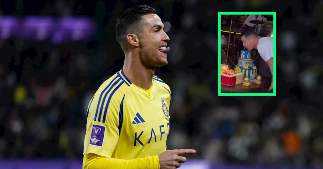 VIDEO: Cristiano Ronaldo y su espectacular festejo por sus 40 años con Rauw Alejandro