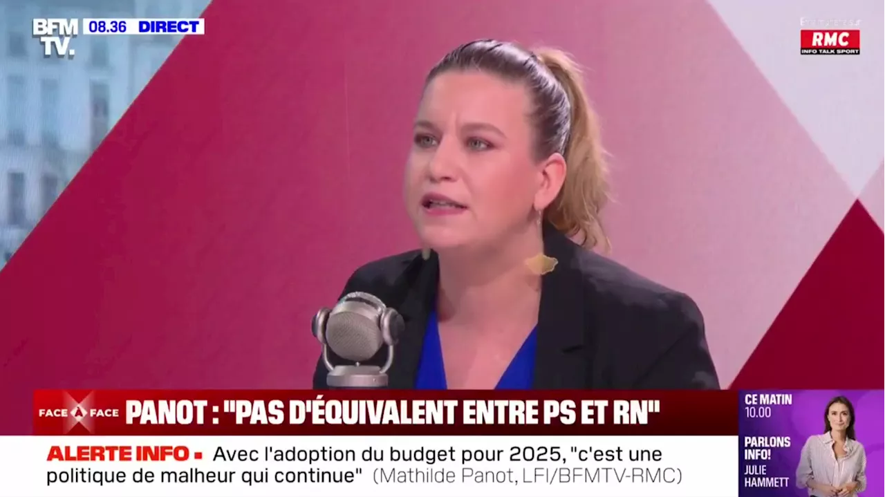 Après le visuel LFI comparant Olivier Faure à Marine Le Pen, Mathilde Panot peine à se justifier