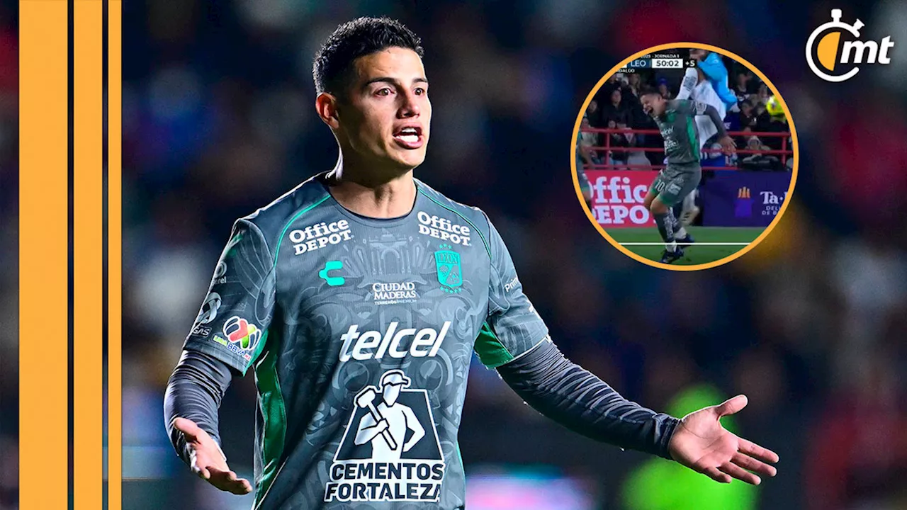 Brutal patada a James Rodríguez en el Pachuca vs León