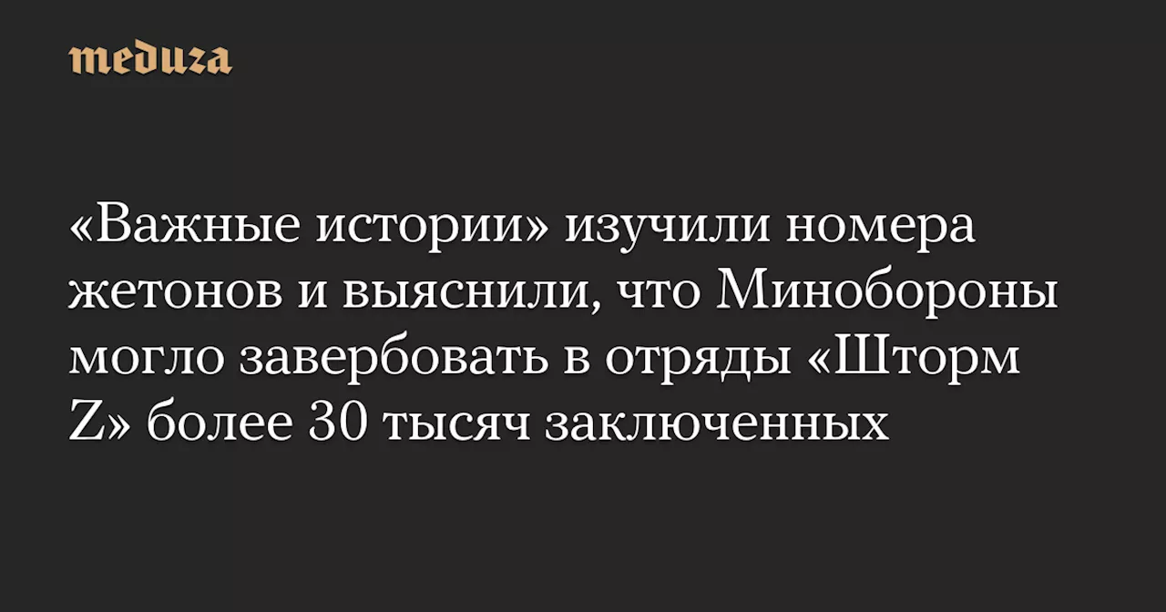 Более 30 тысяч заключенных могли быть мобилизованы в штурмовые отряды «Шторм Z»