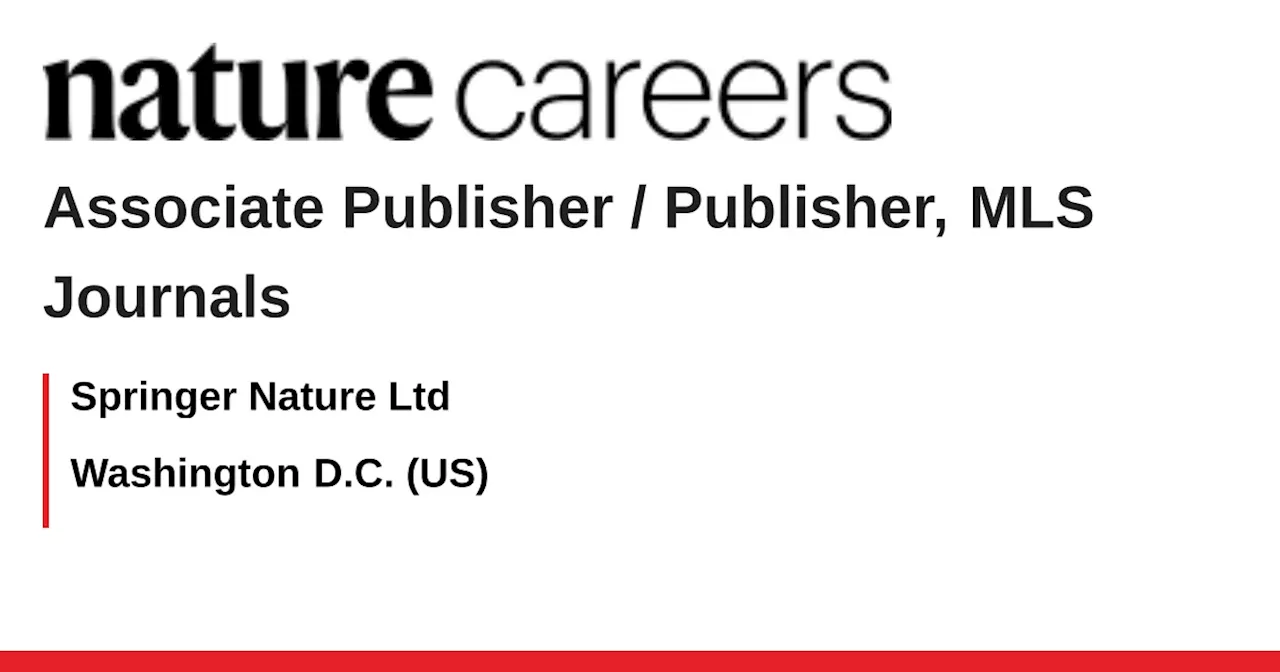 Associate Publisher/Publisher - Medicine and Life Sciences Journals