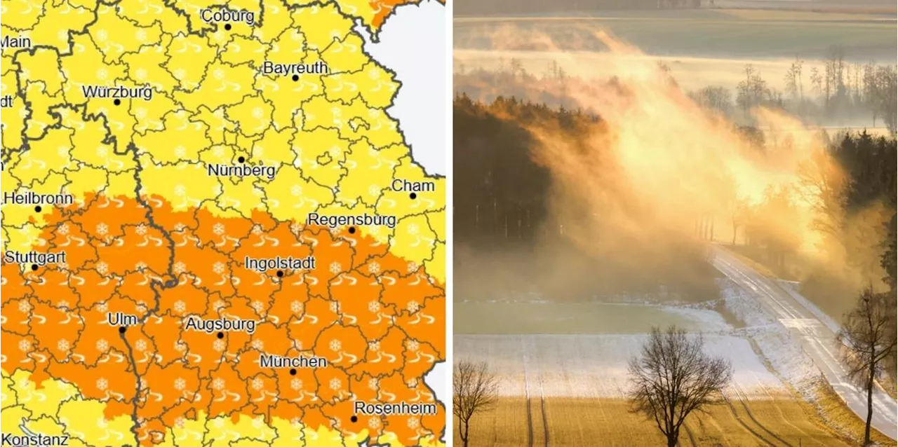 Winterwetterwarnung in Bayern: Glatteisgefahr durch gefrierenden Regen