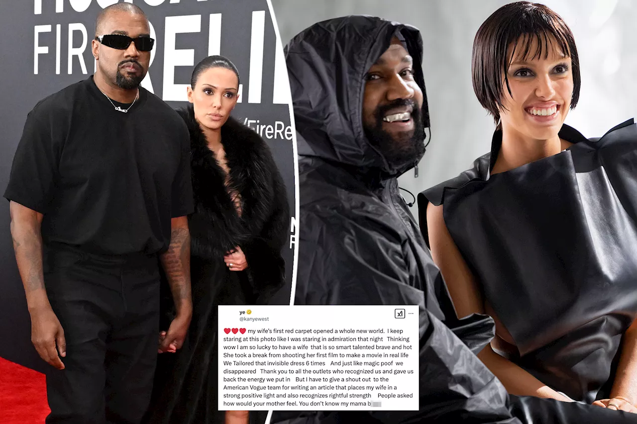 Kanye West Defends Bianca Censori's 'Invisible Dress' at Grammys 2025