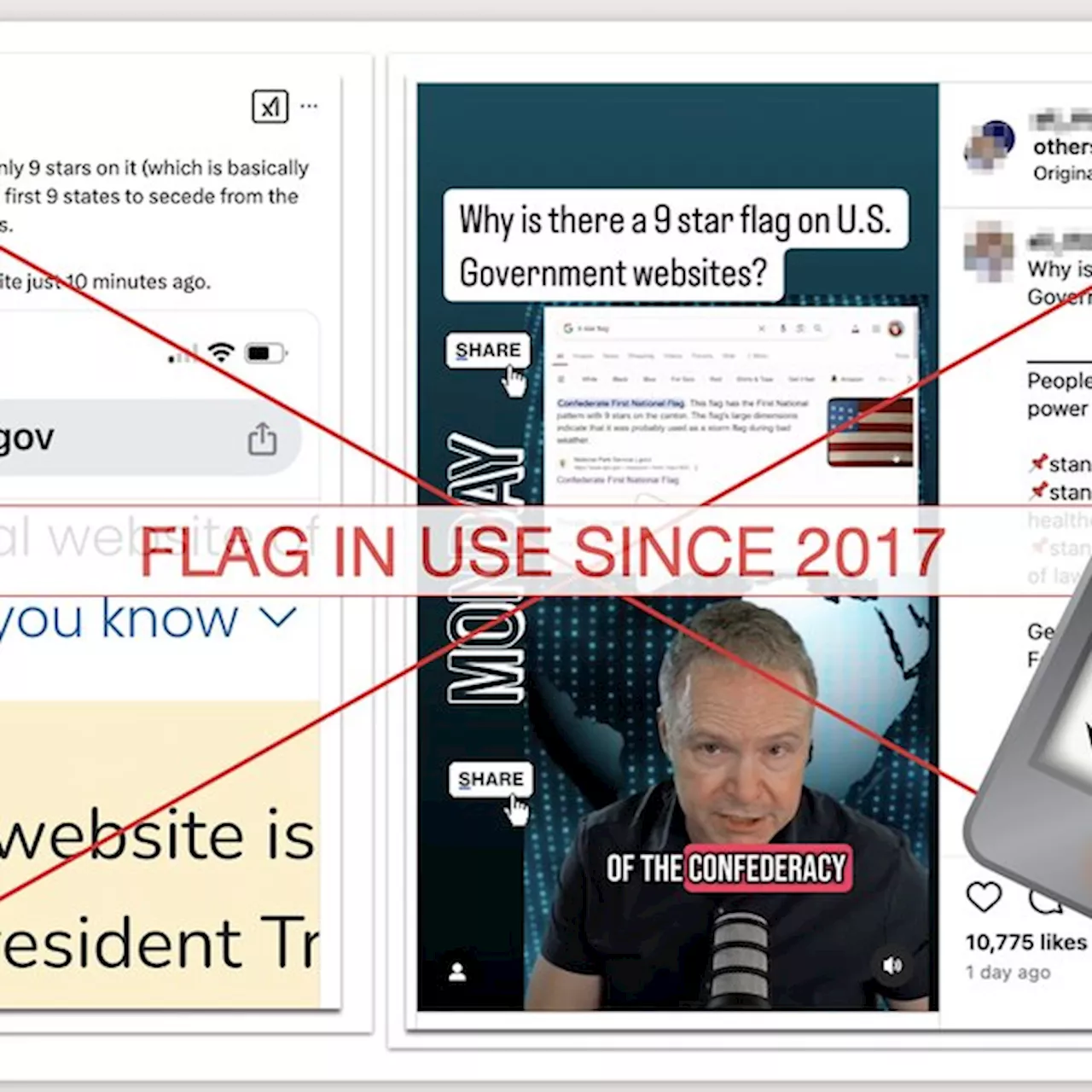 Flag atop government websites in use since 2017