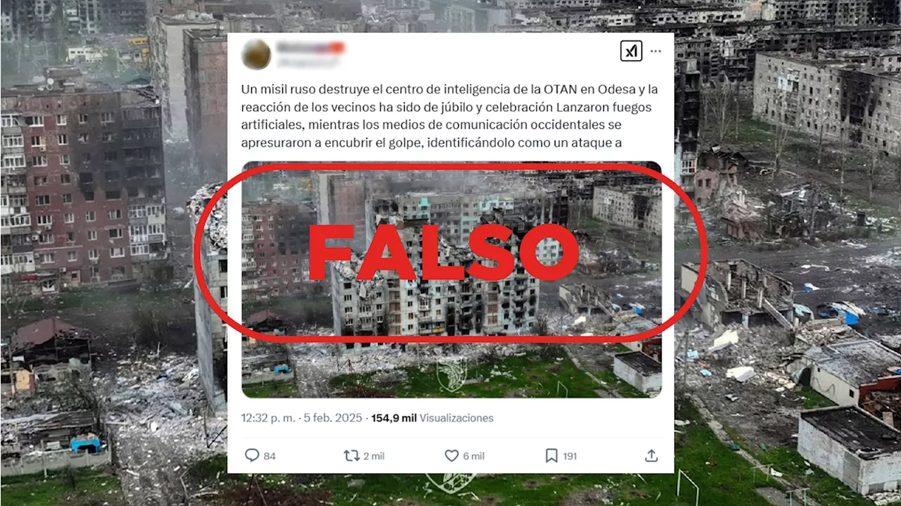 Esta imagen no muestra un ataque ruso a un centro de la OTAN en Odesa, es falso