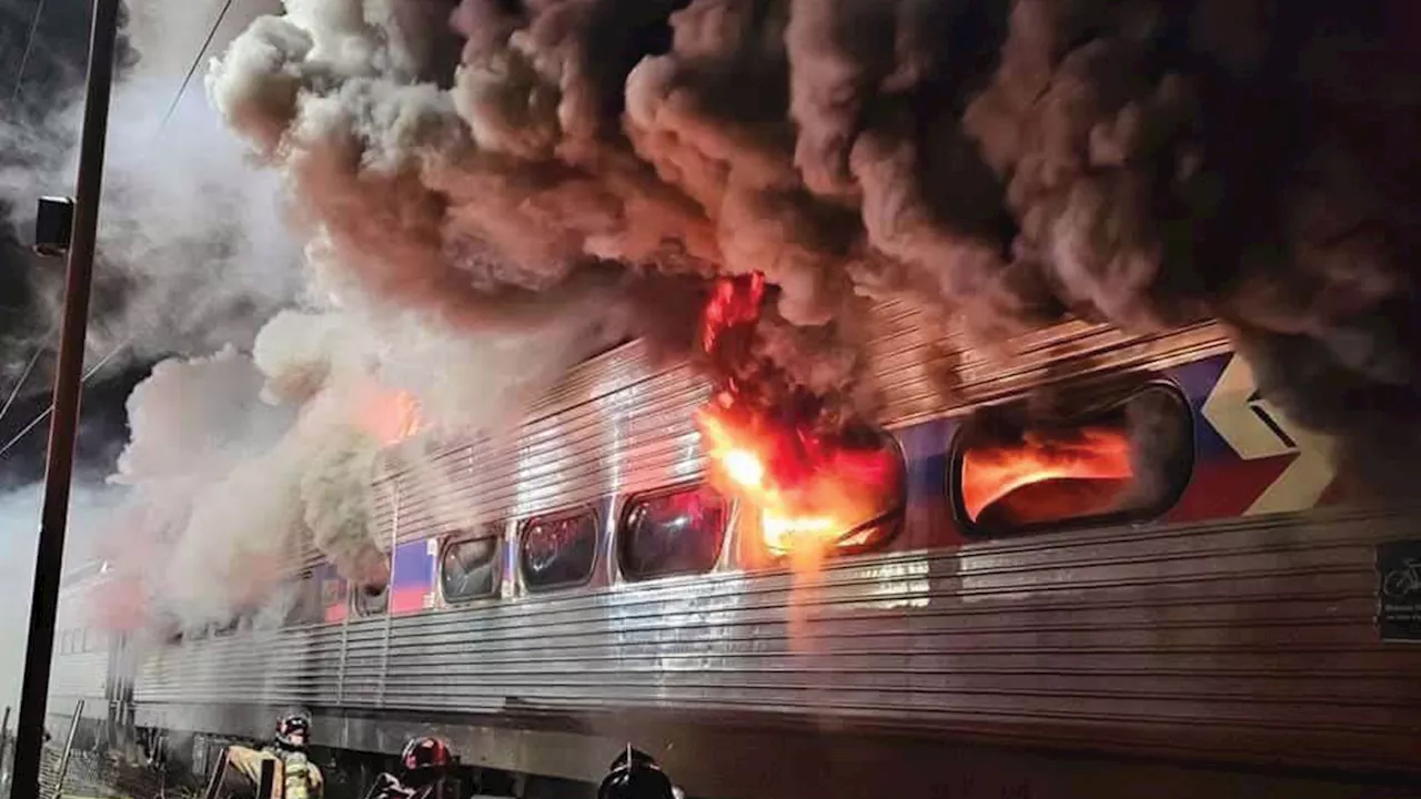 SEPTA train goes up in flames in Delaware County; roughly 350 passengers evacuated