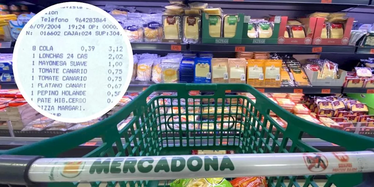 Encuentra un ticket de Mercadona de 2004 y se queda sin palabras por el coste de los productos: «Mirad los ...