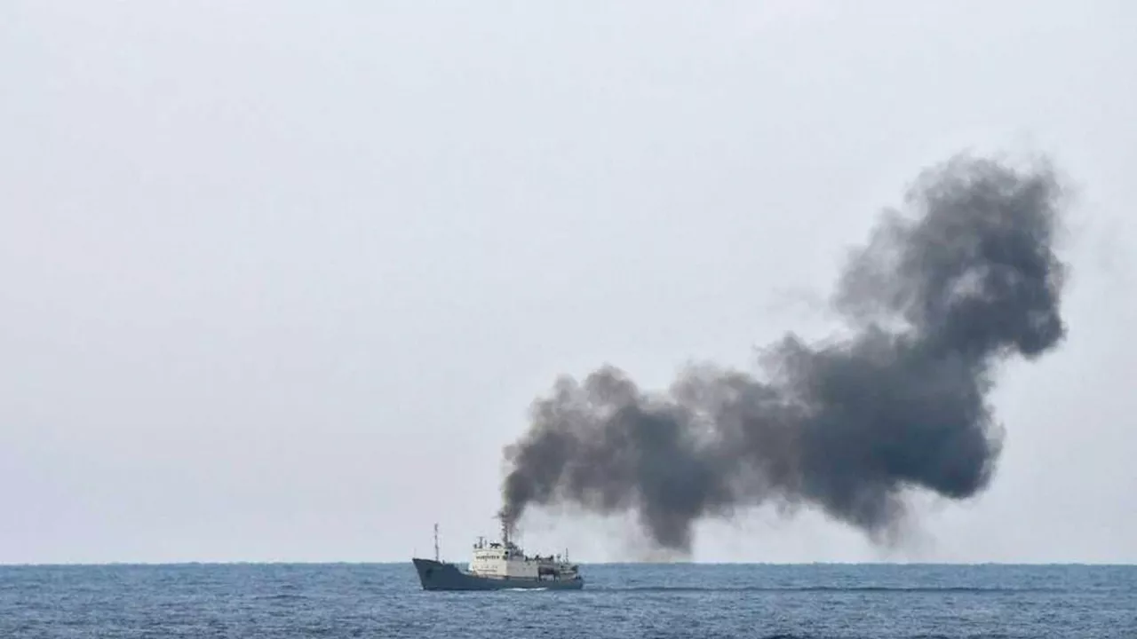 A Russian spy ship caught fire off Syria, officials say. Here's what it broadcasts