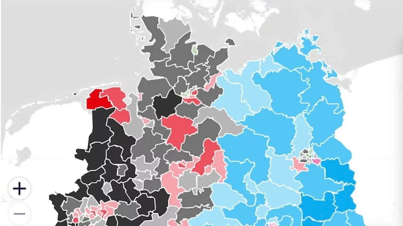 Große BILD-Wahlkreis-Karte: Wer liegt in Ihrem Wahlkreis vorn?