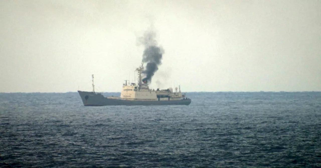 Russian spy ship catches fire in Mediterranean, heard on audio issuing warning: 'Please hear me'