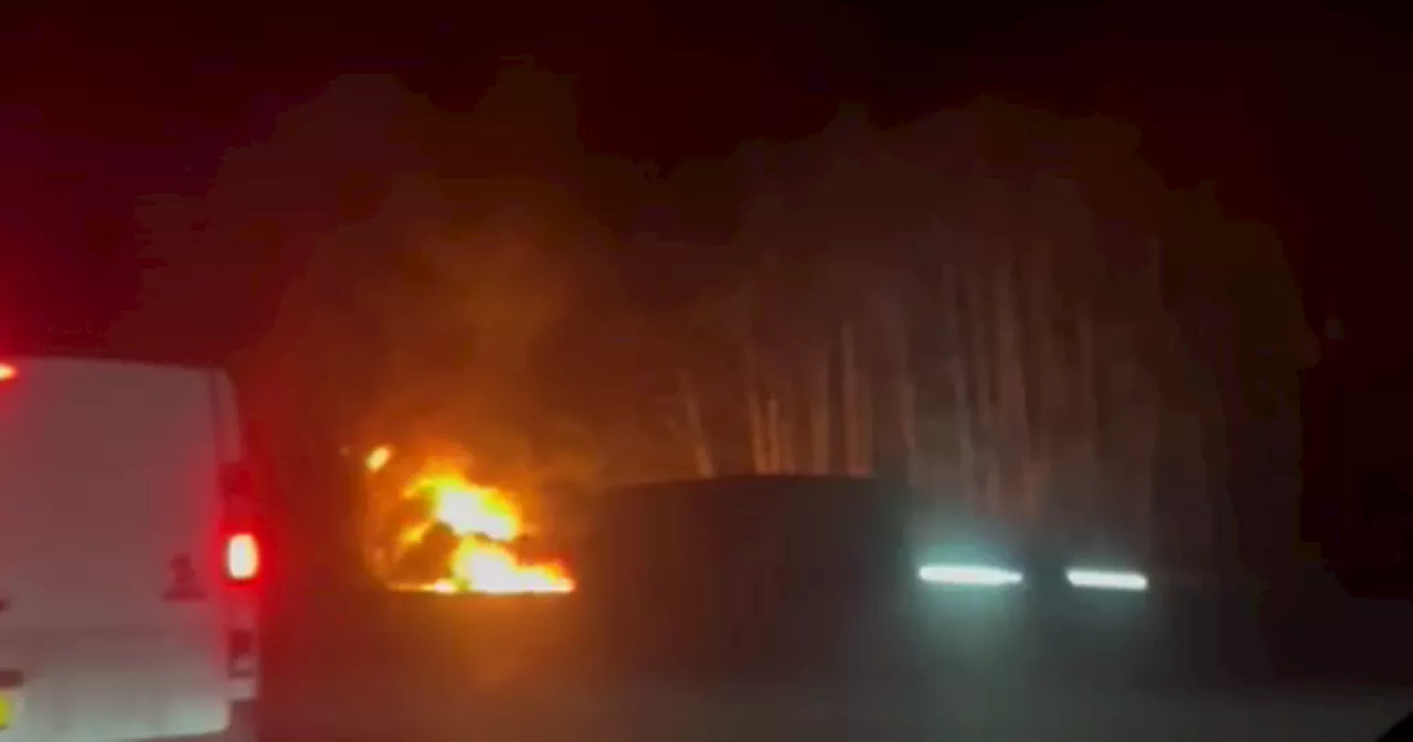 Vehicle Engulfs in Flames on Scots Motorway