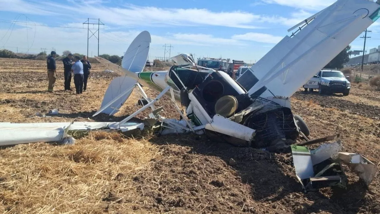 Avioneta se desploma en Valle de Mexicali, Baja California; piloto resulta herido