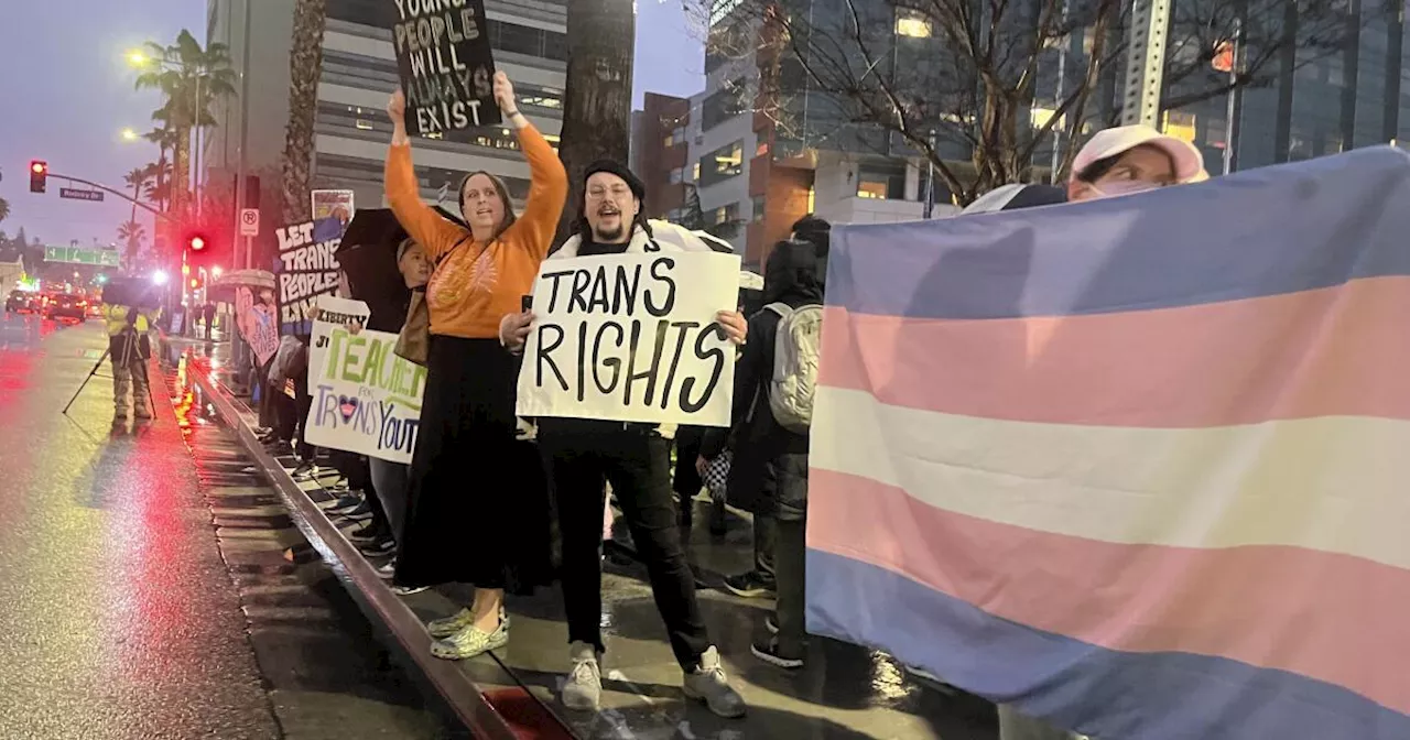 Protesters Rally Against Children's Hospital Los Angeles's Pause on Gender-Affirming Care