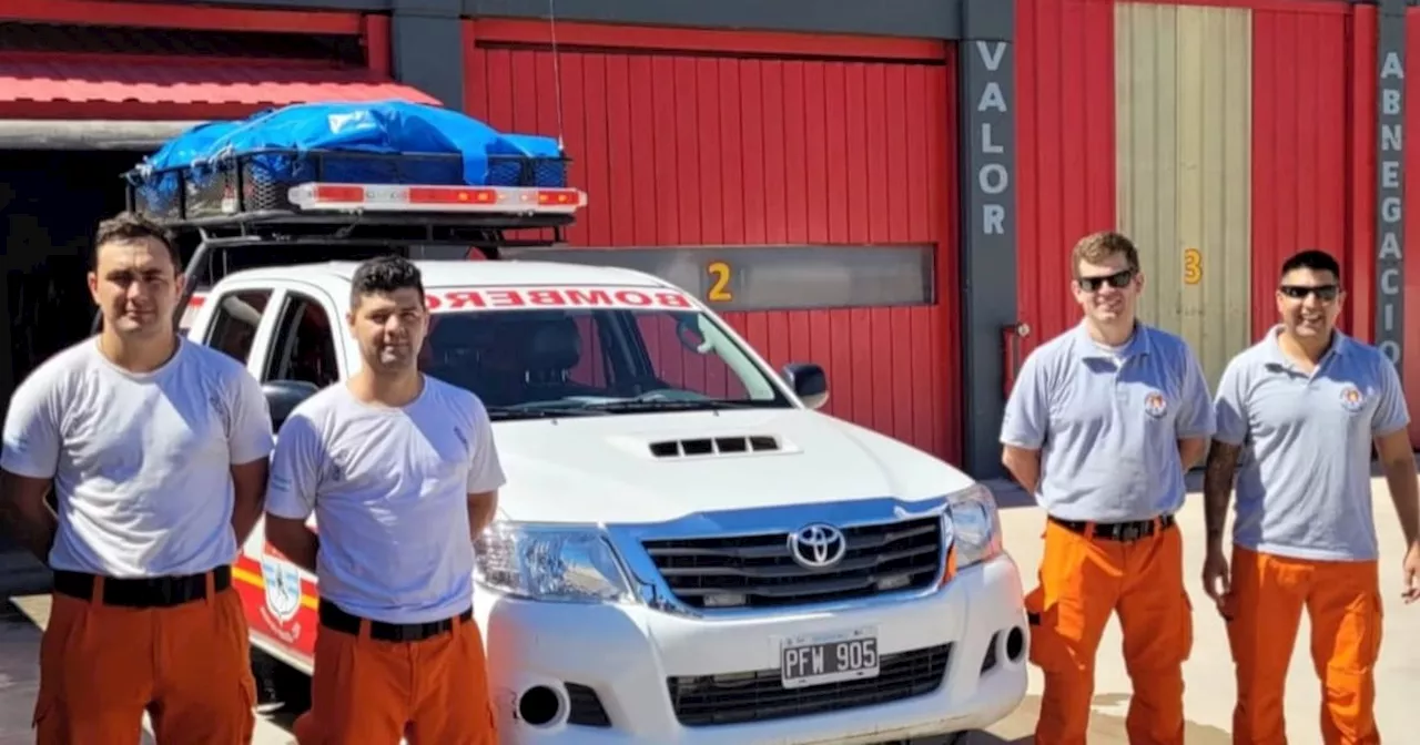 Cuatro bomberos de Jesús María se suman a la lucha contra los incendios en Patagonia