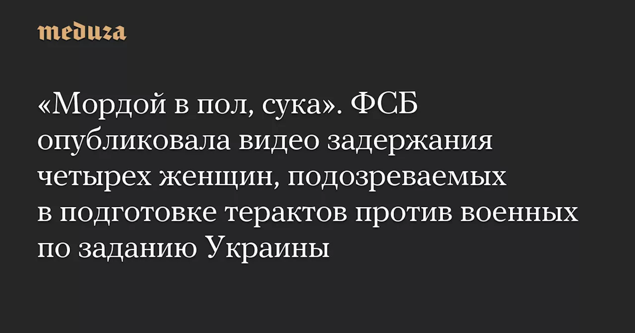 ФСБ опубликовала видео задержания женщин, подозреваемых в подготовке терактов против военных