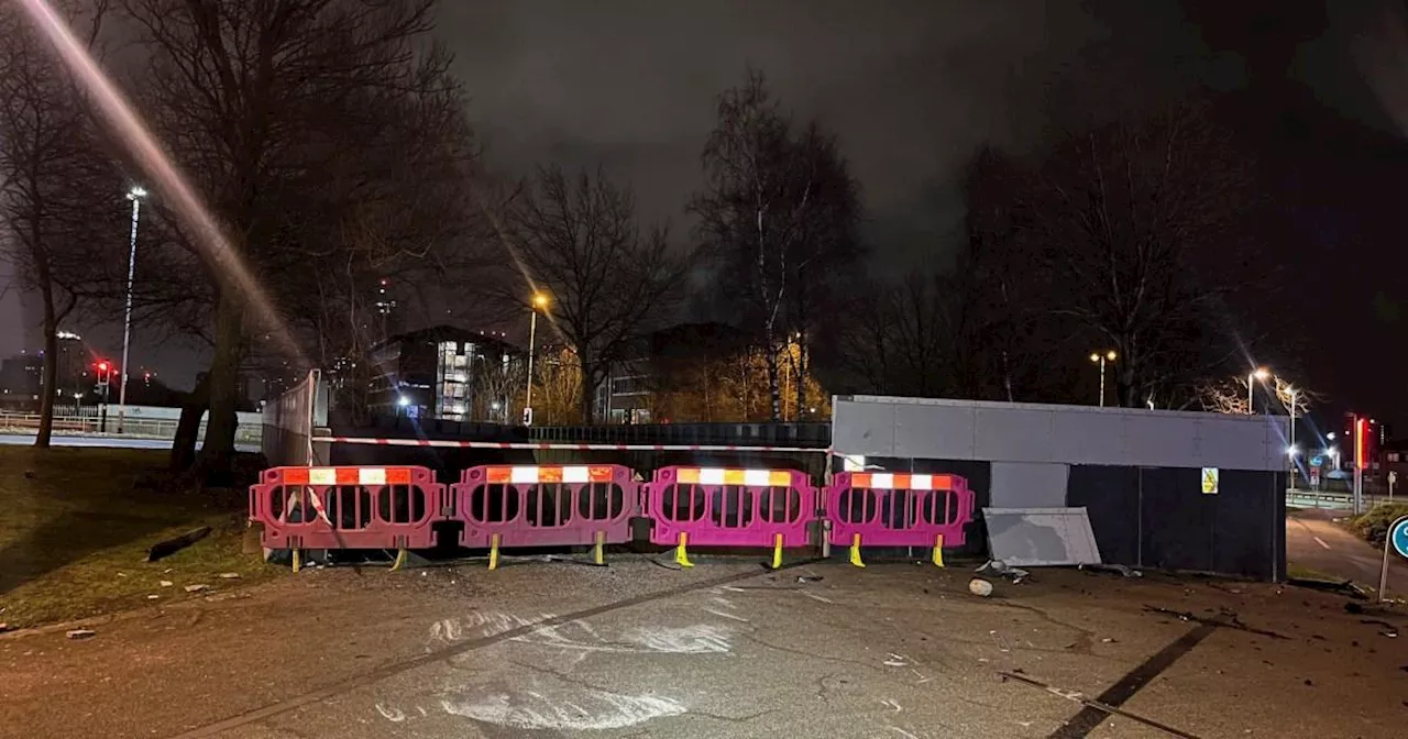 Railway line between Liverpool and Manchester closed after car crashes onto tracks