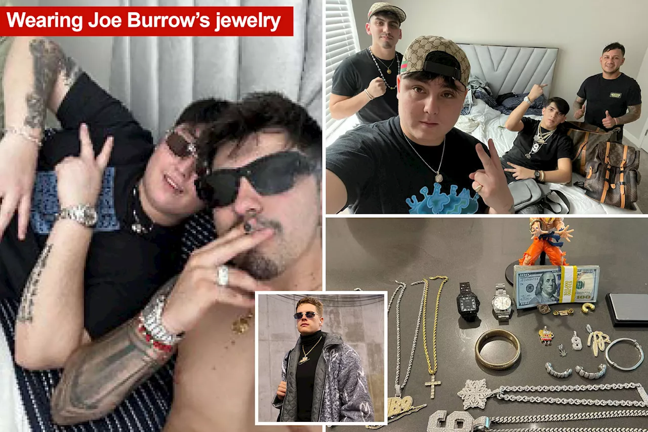 Illegal Immigrant Gang Poses with Joe Burrow's Stolen Goods