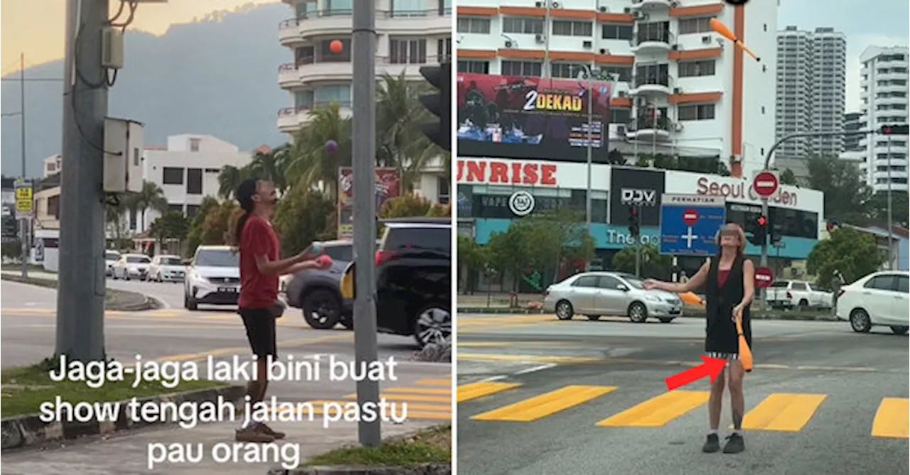 Foreigners Performing Stunts For Money At Penang Traffic Junction Infuriates Netizens