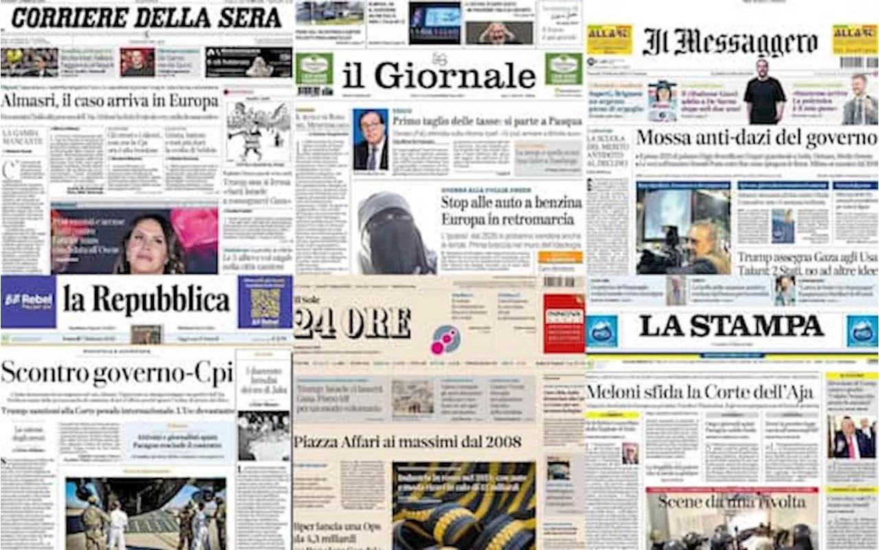 Le prime pagine dei quotidiani di oggi 7 febbraio: la rassegna stampa