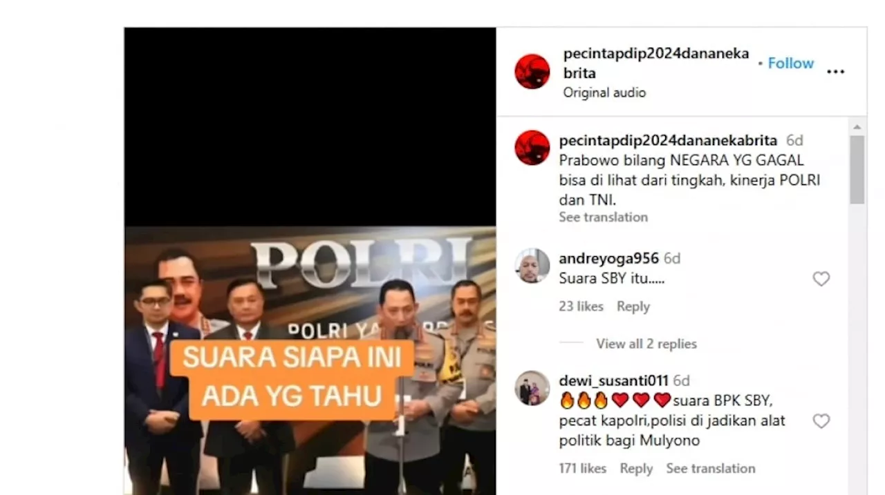 Viral Murka ke Kapolri karena Penggusuran Lahan di Kaltim, Benarkah Suara SBY?